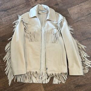 STELLA MCCARTNEY Vegan Leather Fringe Bone Western Jacket